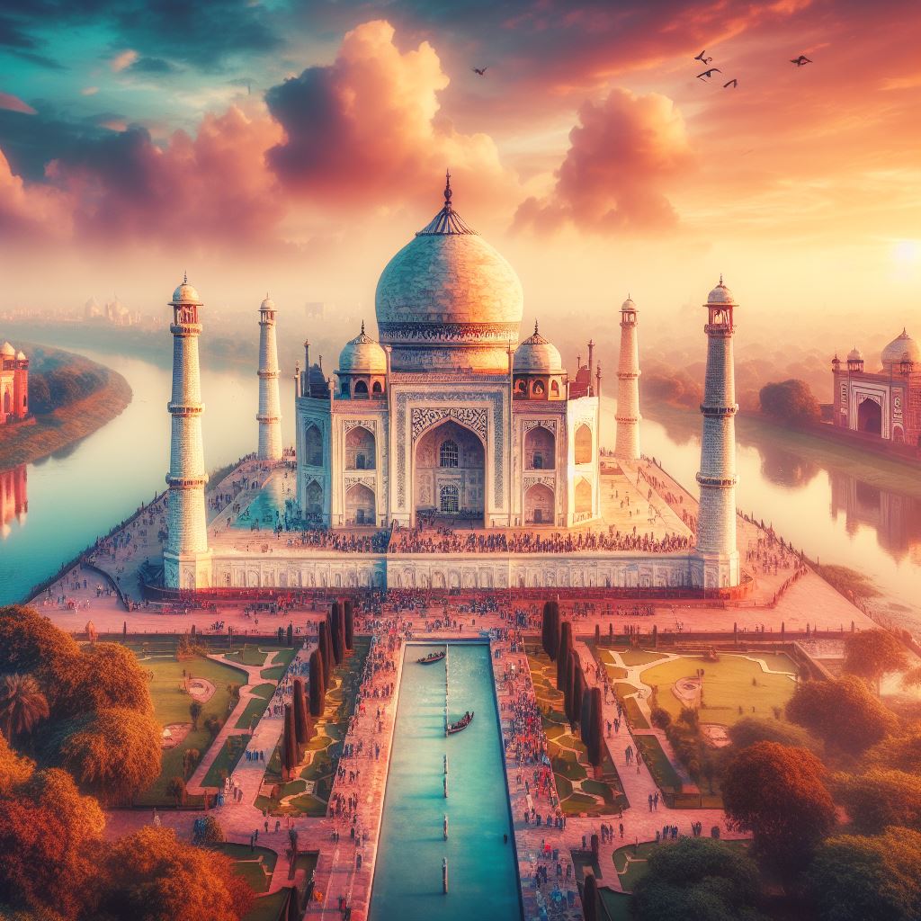 Beautiful Taj Mahal Tourist Place Image Download PNG Mark Free HQ